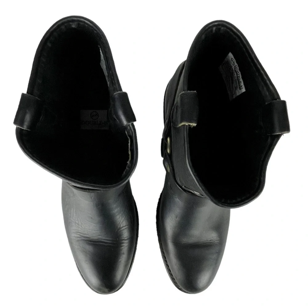 DOUBLE H BOOT CO. LADIES HARNESS 5026 ALMOND TOE SHORT LEATHER MOTORCYCLE BOOTS - Picture 4 of 14